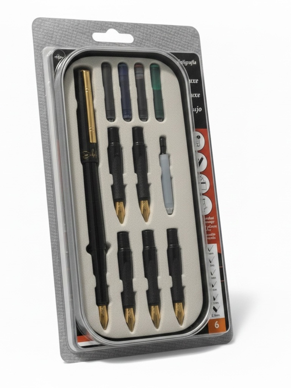Black and Gold Calligraphy Pen Set - 6 Nibs ((NIB))